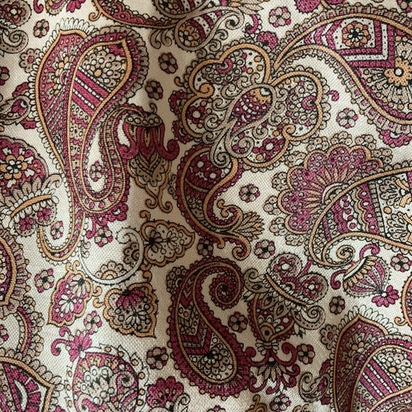 Vintage made in France paisley print Mandarin collar top - Picture 4 of 8